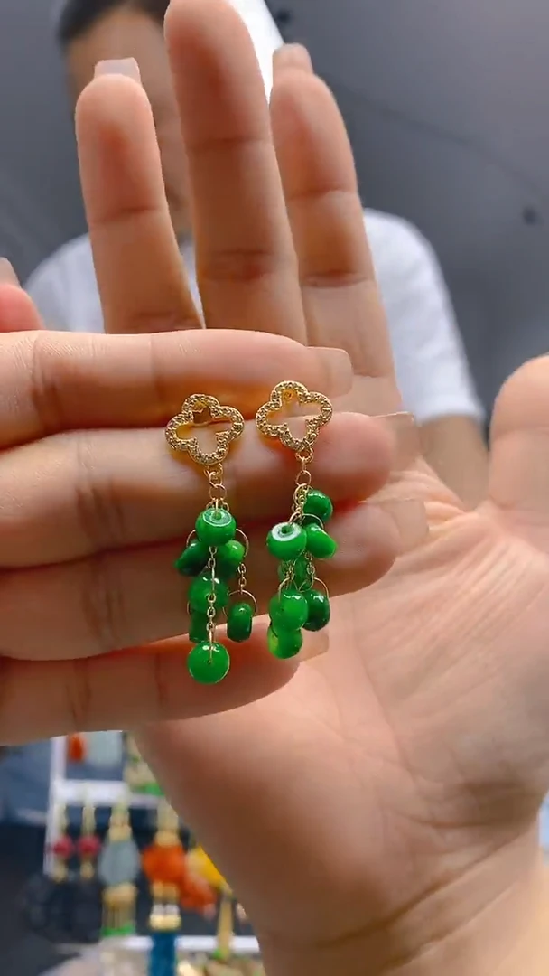 【闪购商品】翡翠耳饰合金0181翡翠耳钉