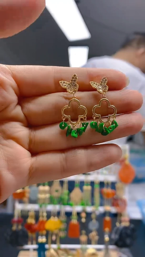 【闪购商品】翡翠耳饰合金198翡翠耳钉