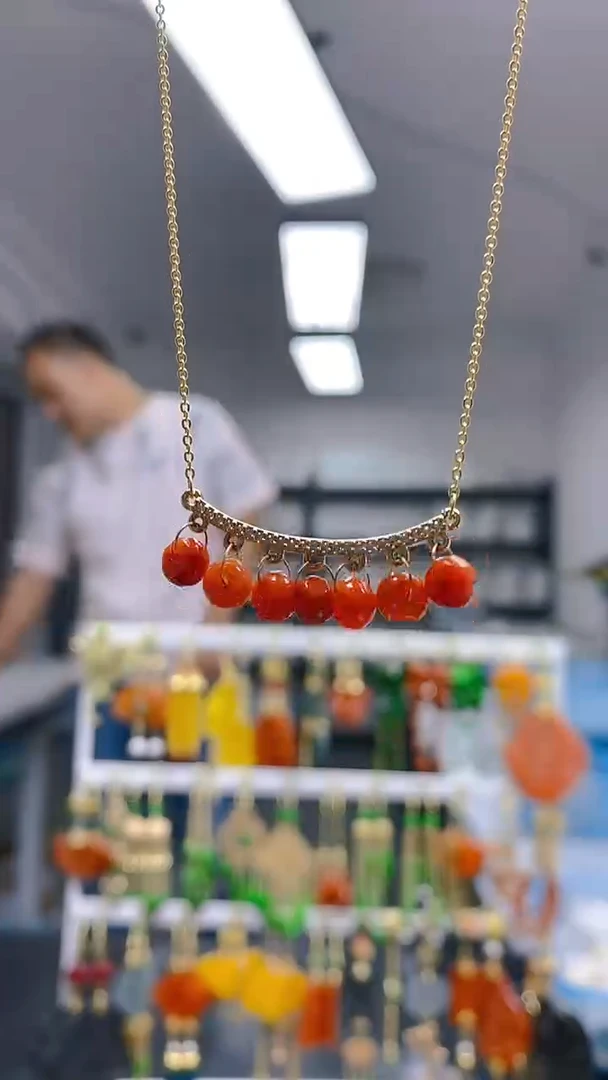 【闪购商品】翡翠耳饰合金196翡翠锁骨链