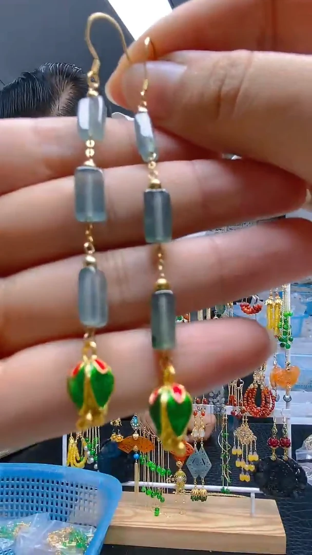 【闪购商品】翡翠耳饰合金208翡翠耳钩