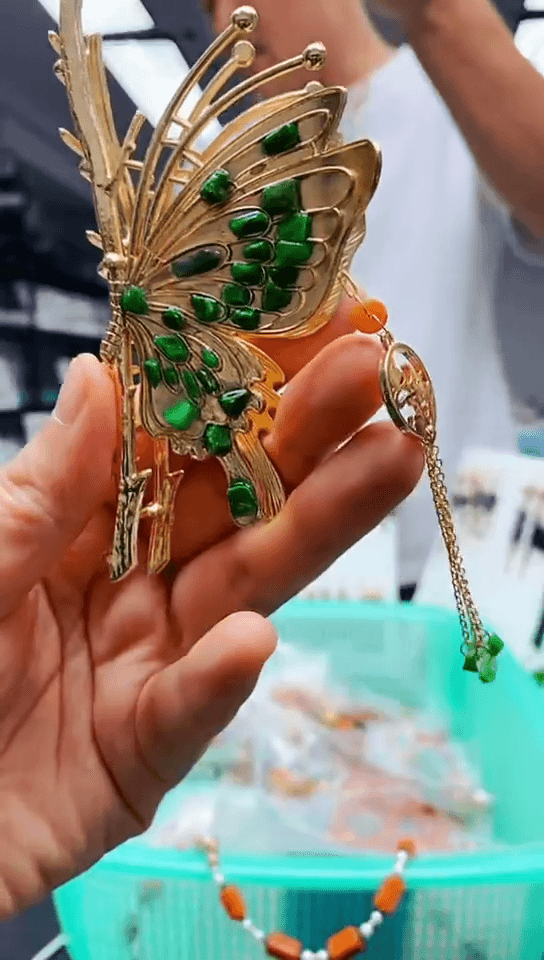 【闪购商品】翡翠耳饰合金056翡翠发簪·多样性发货