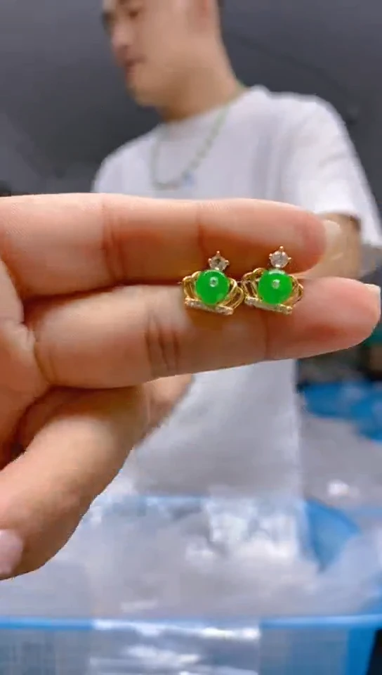 【闪购商品】翡翠耳饰合金0209翡翠耳钉
