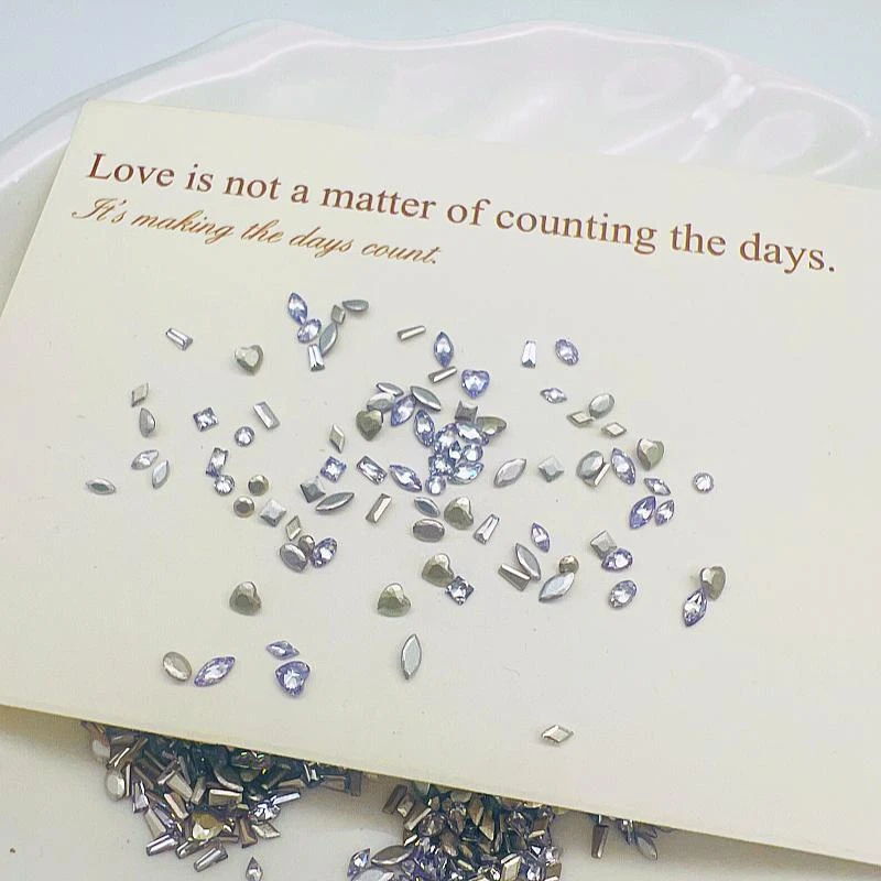 【5A倒边水晶紫平底锆石】倒边工艺镀底迷你锆石钻奢华DIY美甲钻