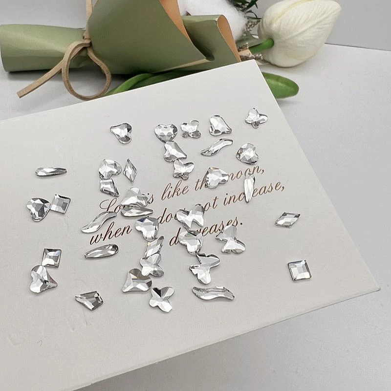 Yy【中号平底异形钻混装】 平底钻镀底奢华DIY超闪指甲钻美甲钻