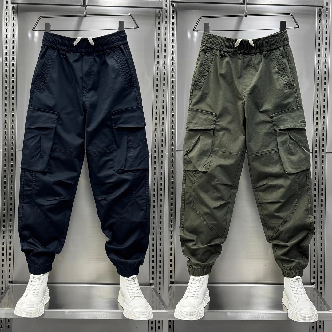 2024秋季新款工装裤男士潮牌宽松束脚休闲裤青年痞帅多口袋哈伦裤