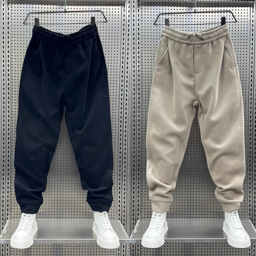 2024秋季简约纯色运动哈伦裤男松紧抽绳束脚裤潮牌百搭宽松休闲裤