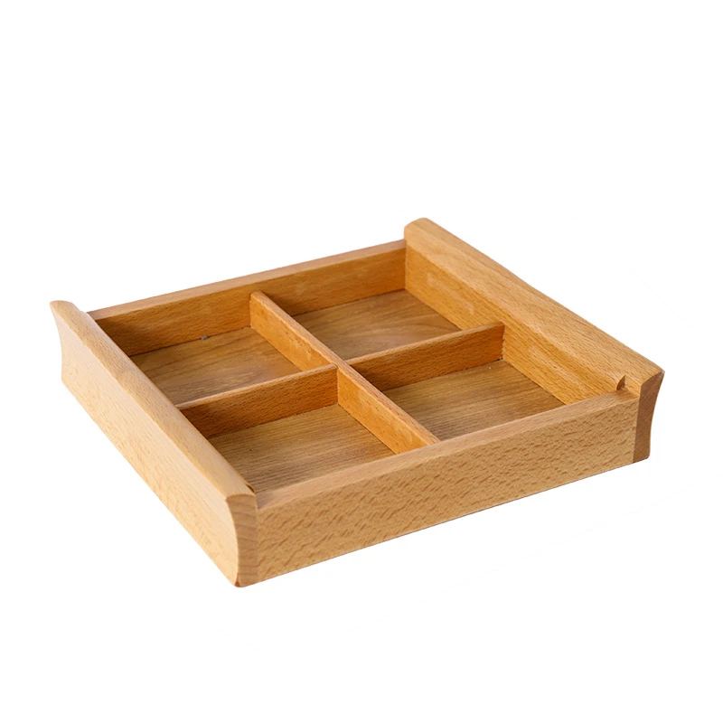 白蜡木创意四格果盘22*20*4.5cm