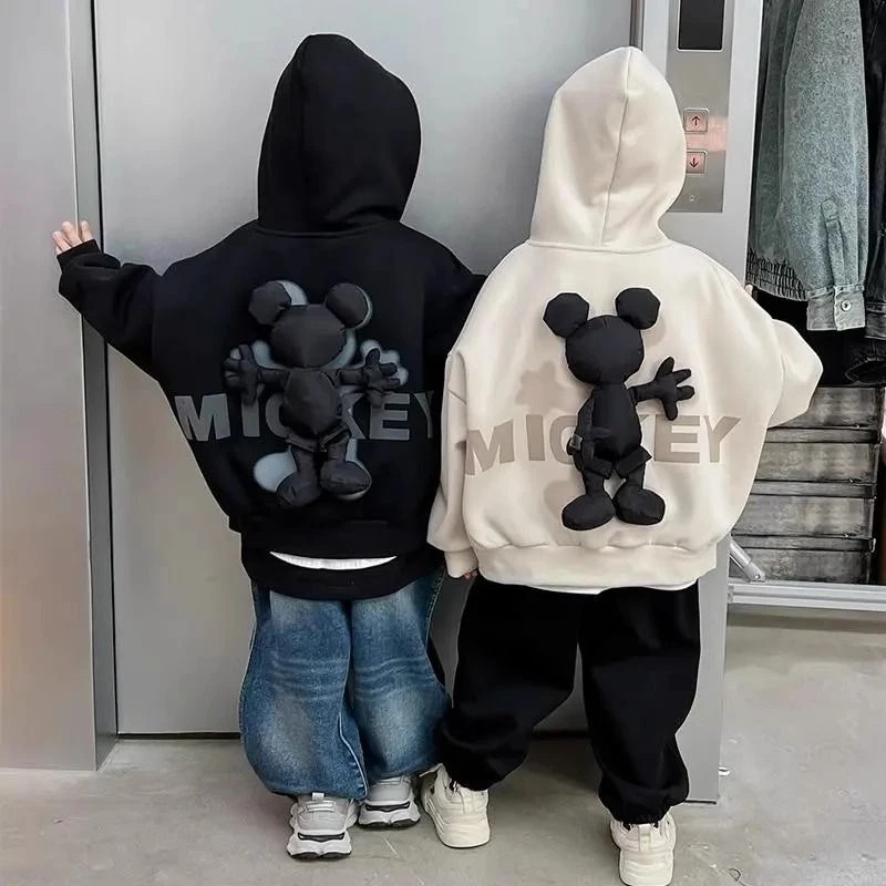 宝宝连帽外套立体玩偶春秋款新款儿童6-12岁时髦洋气冬季针织开衫