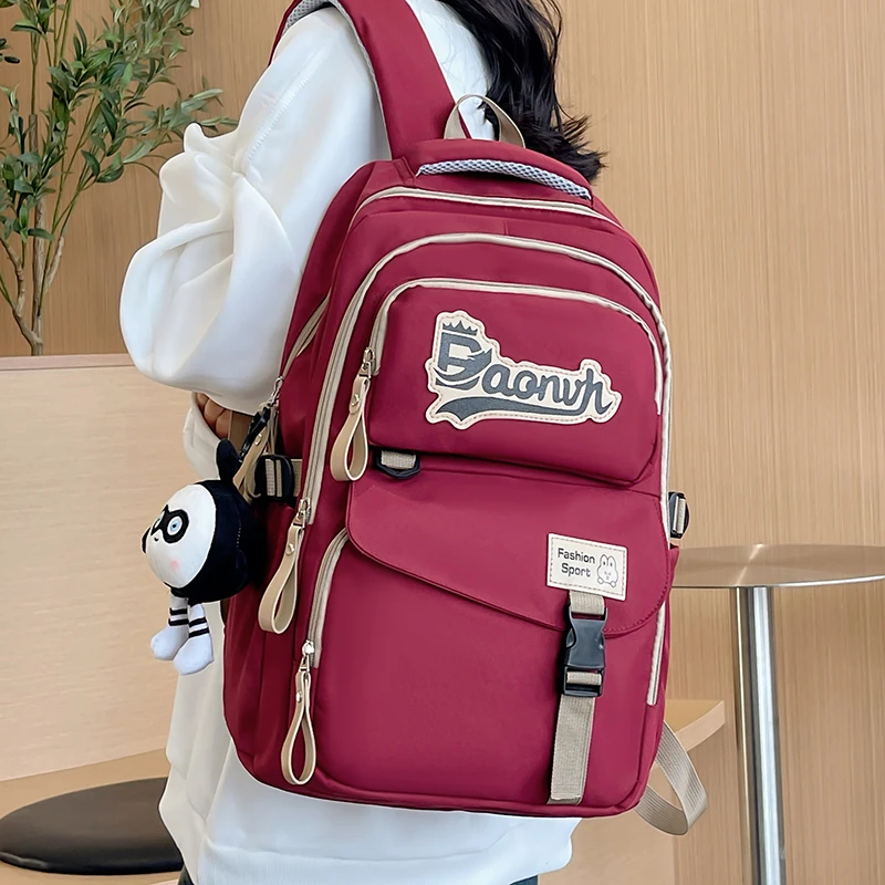 女生书包大学生小学生初中生高中学生双肩包男生大容量电脑包背包