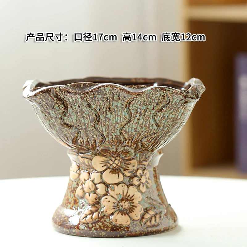 多肉老桩花盆陶瓷大口径包邮清仓小花盆透气粗陶大口径多肉花盆