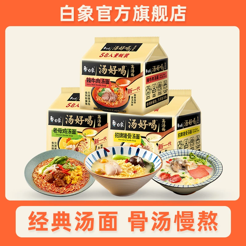 【白象】汤好喝方便面组合装面10袋筋道醇香高汤醇厚MM