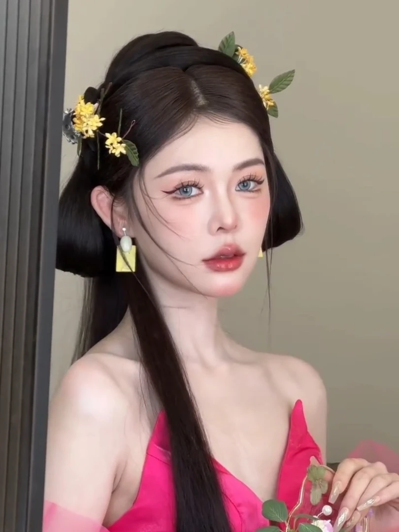 MT新款新中式小众桂花国风旗袍配饰