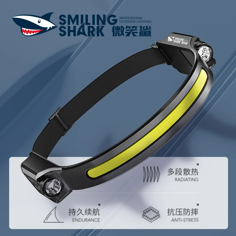 龙狮戴尔强光感应头灯超长续航大容量可充电钓鱼照明灯