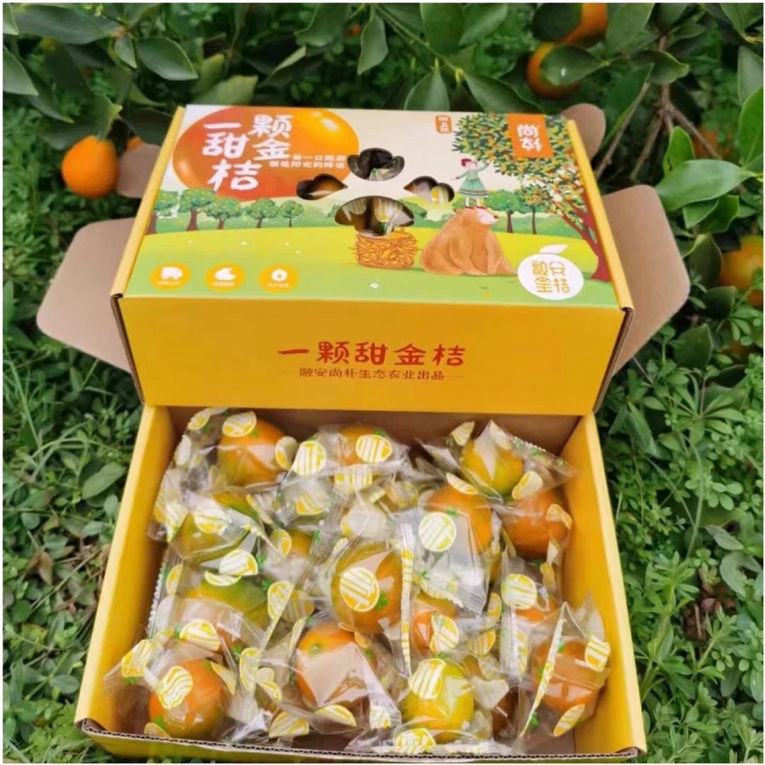 现货匠心极融安滑皮金桔礼盒独立小包装广西新鲜金橘水果顺丰包邮