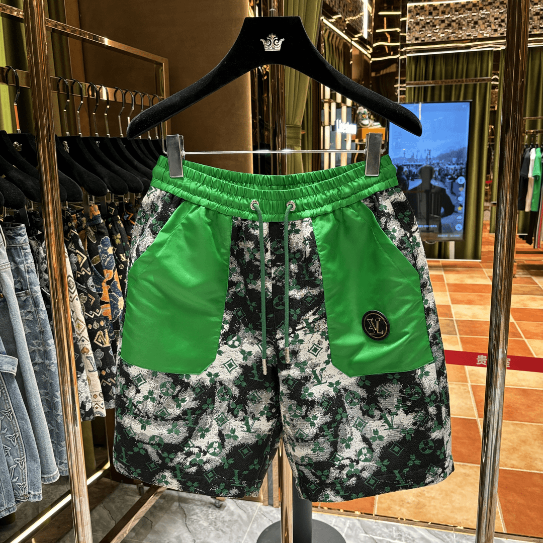 AX【新款短裤】 夏季新品高街松紧提花短裤（88671）