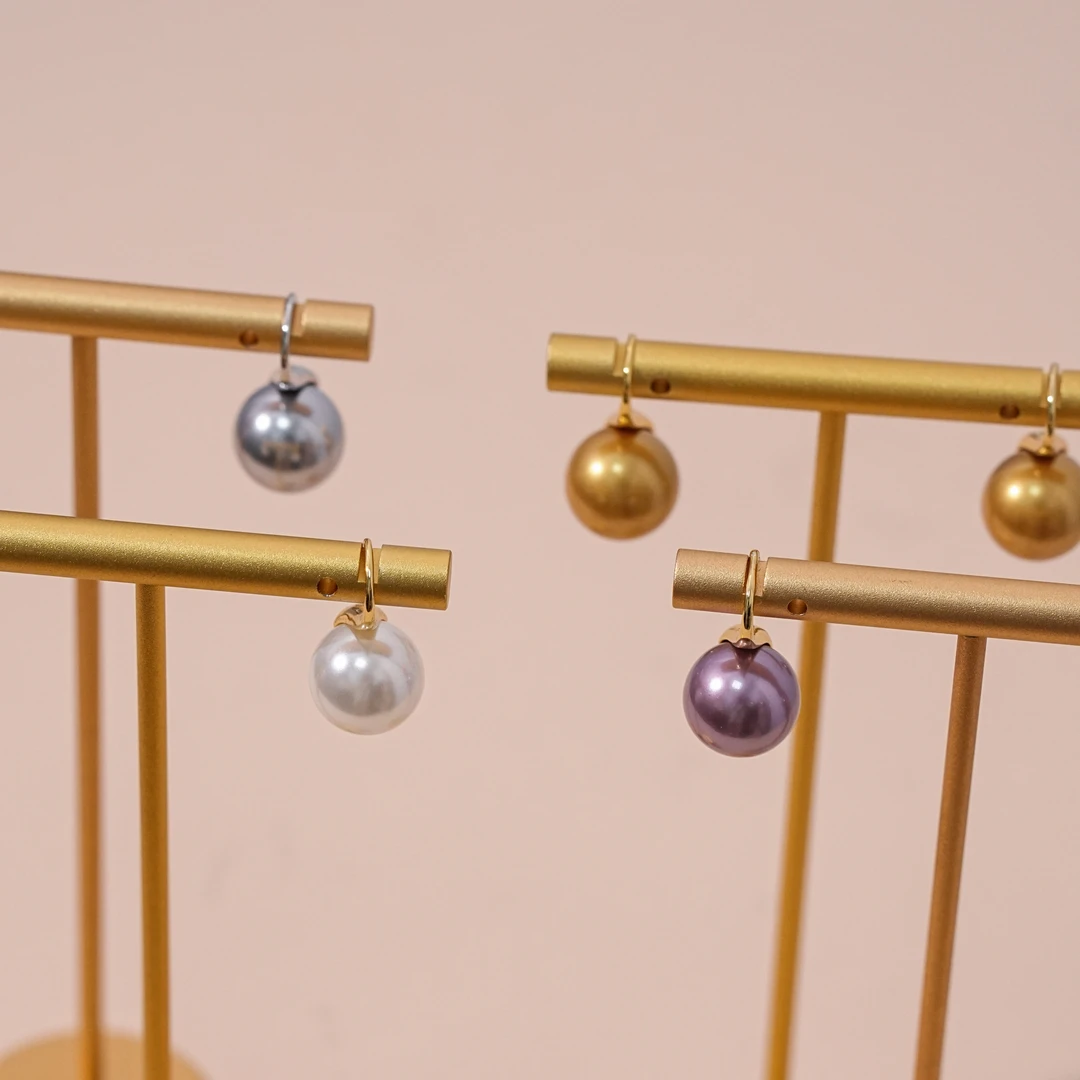 合金耳饰 【宠粉】【高跟鞋10mm耳环】时尚耳饰气质百搭华丽贝珠耳钉