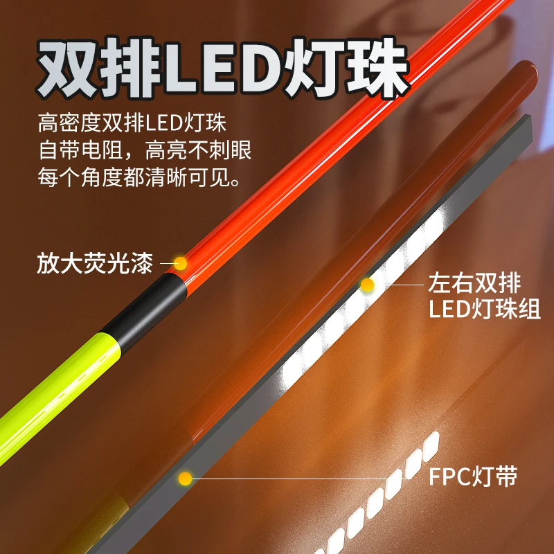 刘志强一根大师轻量LED灯珠漂316电池小接头日夜两用醒目漂