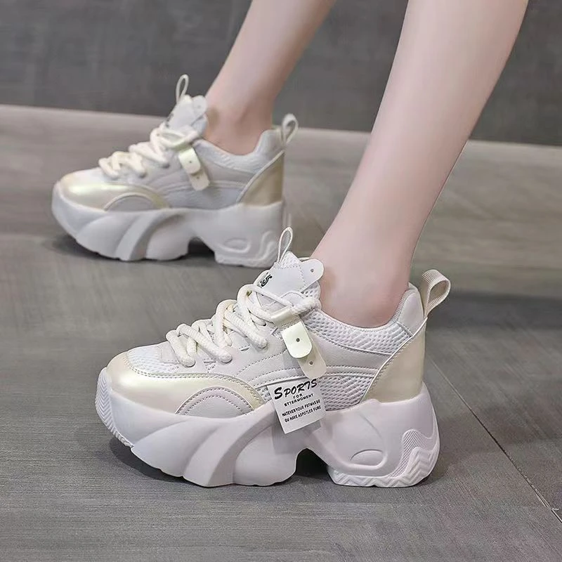 夏季老爹鞋女款时尚2024厚底爆款网红透气百搭网面运动休闲鞋ins