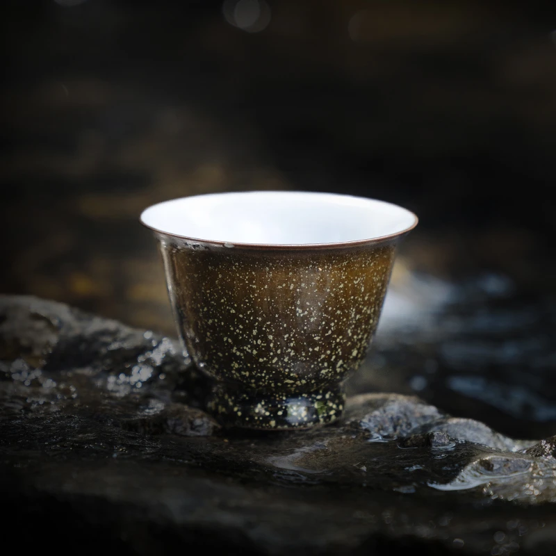 茶茉釉汝瓷主人杯手工陶瓷单杯复古家用色釉开片可养天青汝窑茶杯