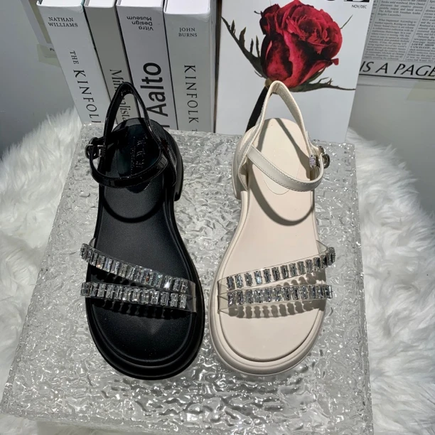 【新疆包邮】2182时尚百搭厚底小香风凉鞋