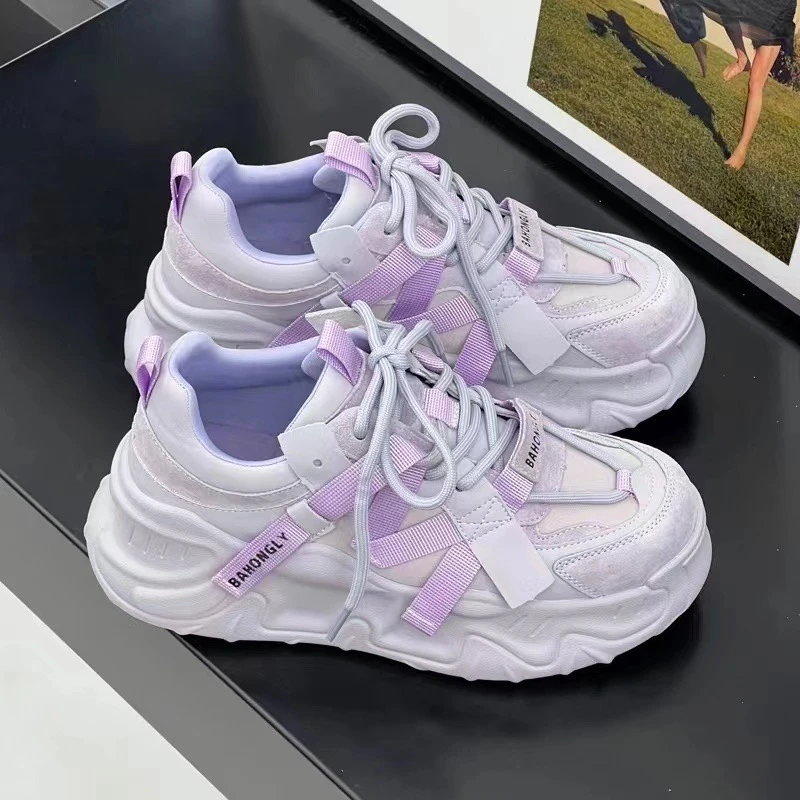 【新疆包邮】春款厚底增高百搭老爹鞋女款网面春夏2301