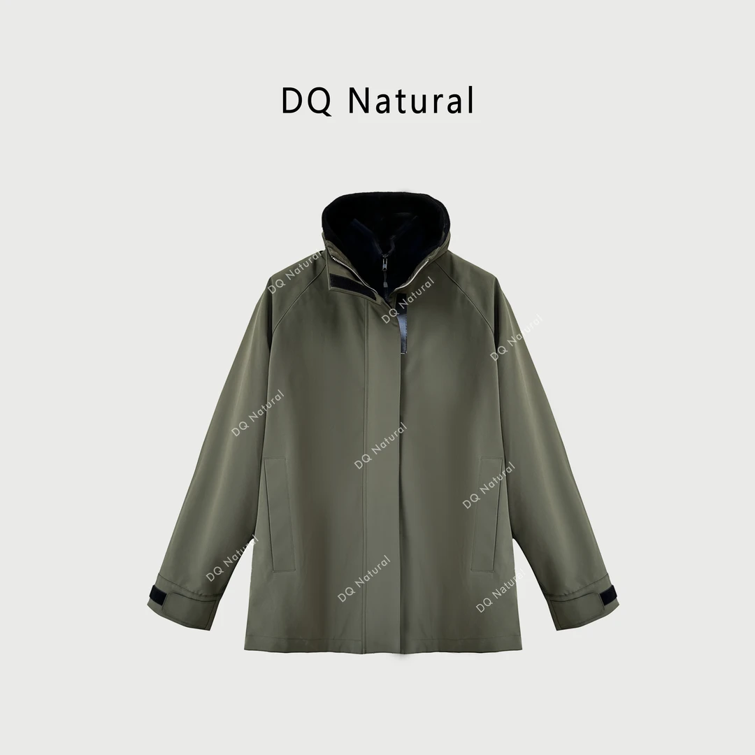 “清货特惠，NO退NO换”【DQ Natural】双层两穿廓形短绒冲锋衣 76Q006