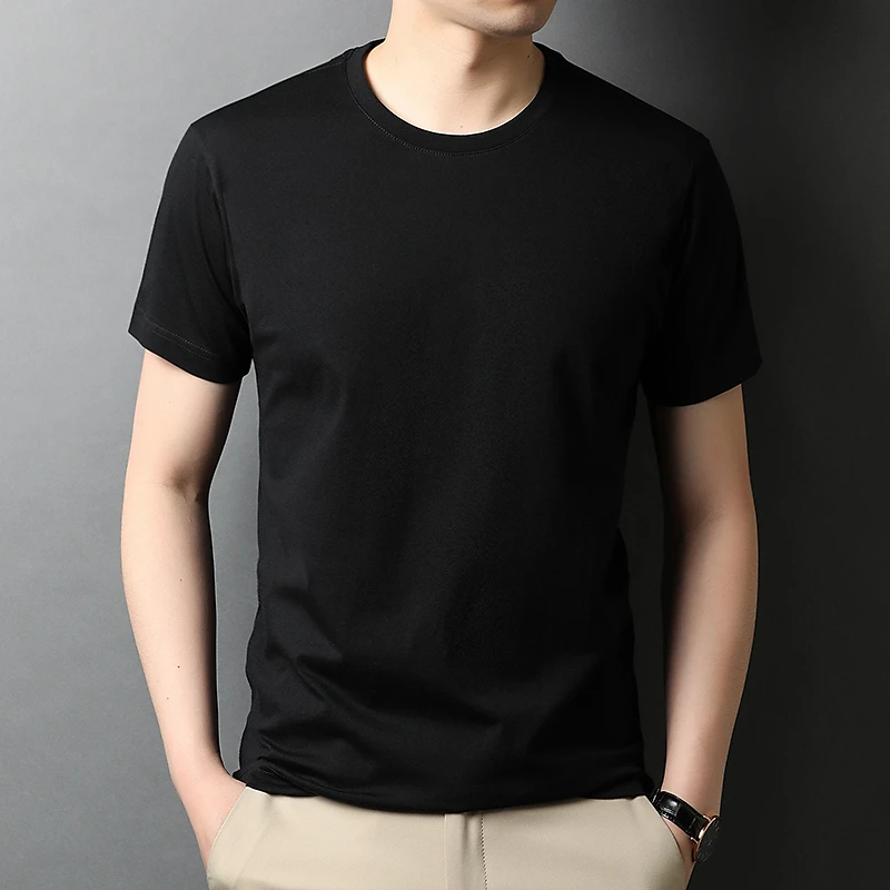 上班干活穿的短袖体恤男士夏季薄款耐穿耐脏弹力宽松休闲圆领上衣