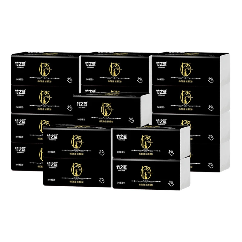 竹之蓝便携30包240张4层加厚抽纸