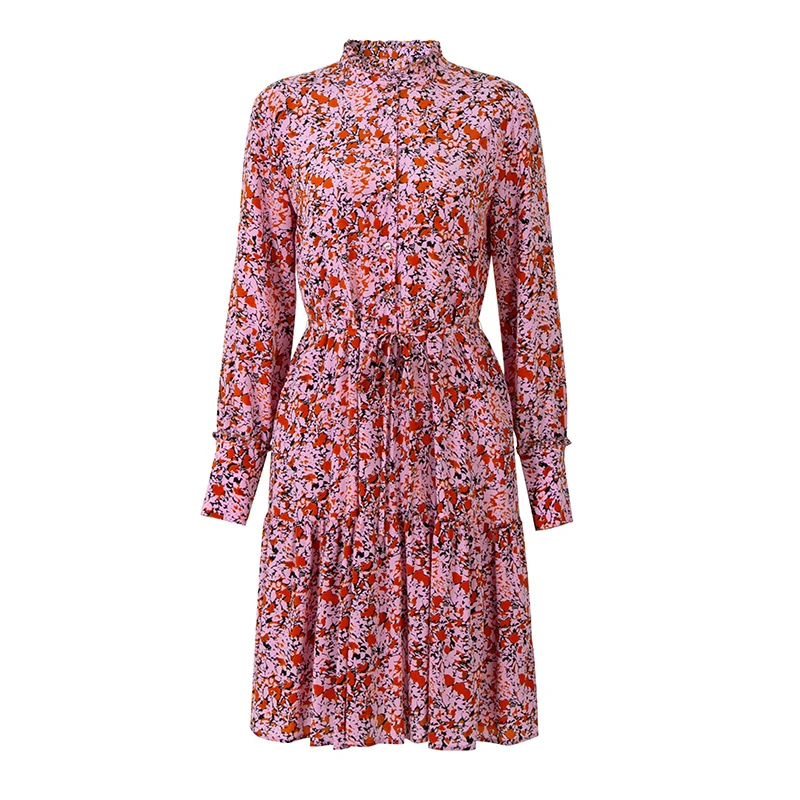 D系立领对丝连衣裙FDF2410160799