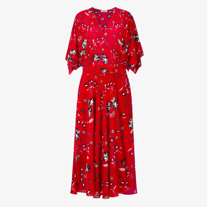 法拉鸣哥ZVV领印花对丝长裙FZV241001L0399