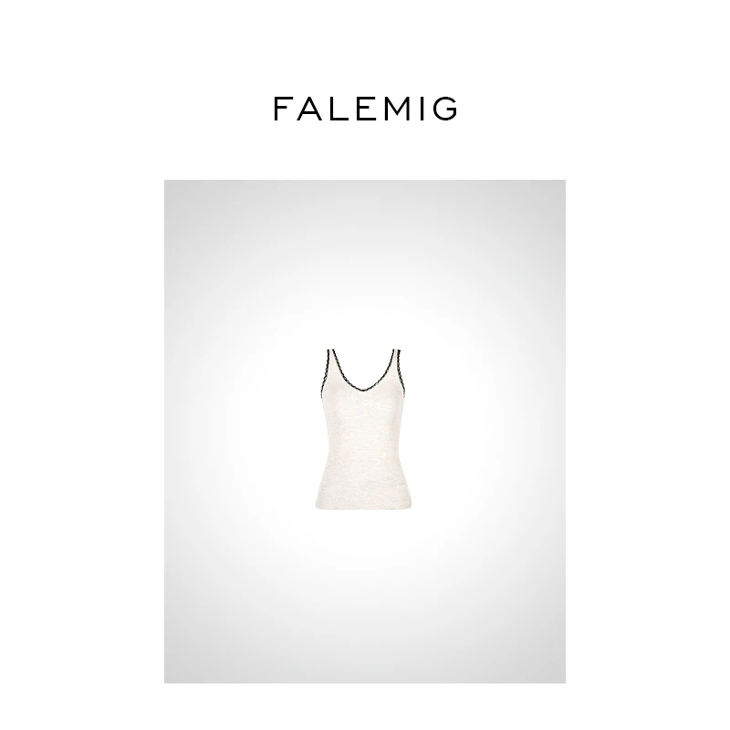 法拉鸣哥花边白色夏季修身时尚背心HL03Z羊毛针织背心