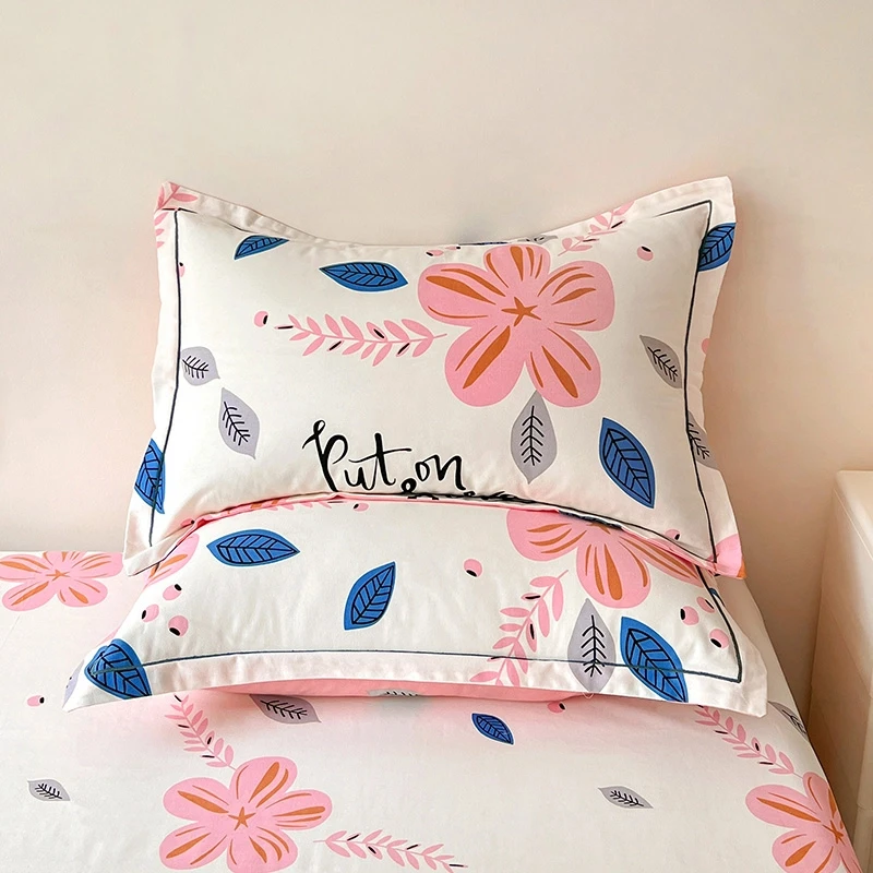 加厚100全棉枕套磨毛纯棉枕头罩家用一对装学生宿舍单只简约48*74