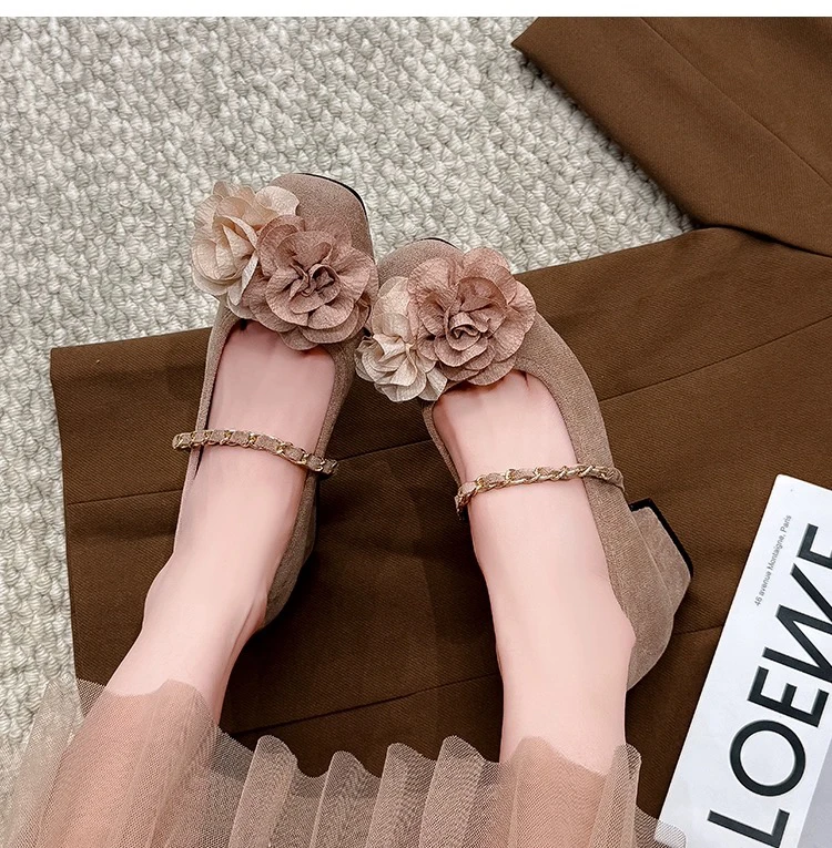 女鞋单鞋百搭仙女风复古浅口搭配裙子粗跟高跟鞋舒适日常休闲鞋女