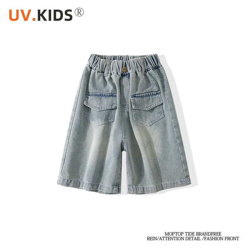 2024夏季新款短裤男童韩范牛仔中裤男孩百搭时髦五分裤SNOX7629