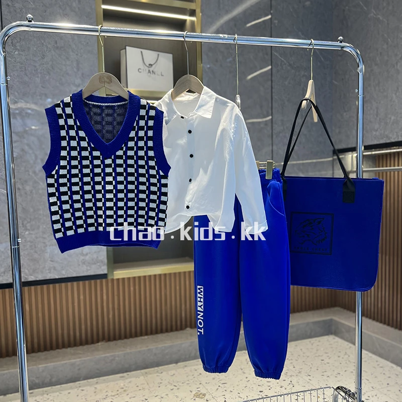 男童三件套新款童装中大童韩版衣服儿童套装-QK033