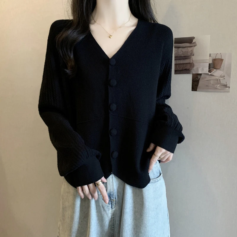 大码春秋遮肚子软糯V领长袖打底衫女胖妹妹洋气百搭显瘦针织上衣