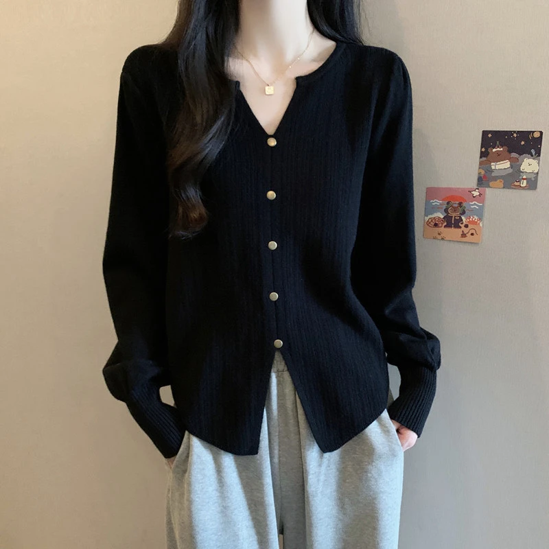 大码韩版遮肚子长袖毛衣针织衫女秋冬胖妹妹春秋不规则减龄打底衫