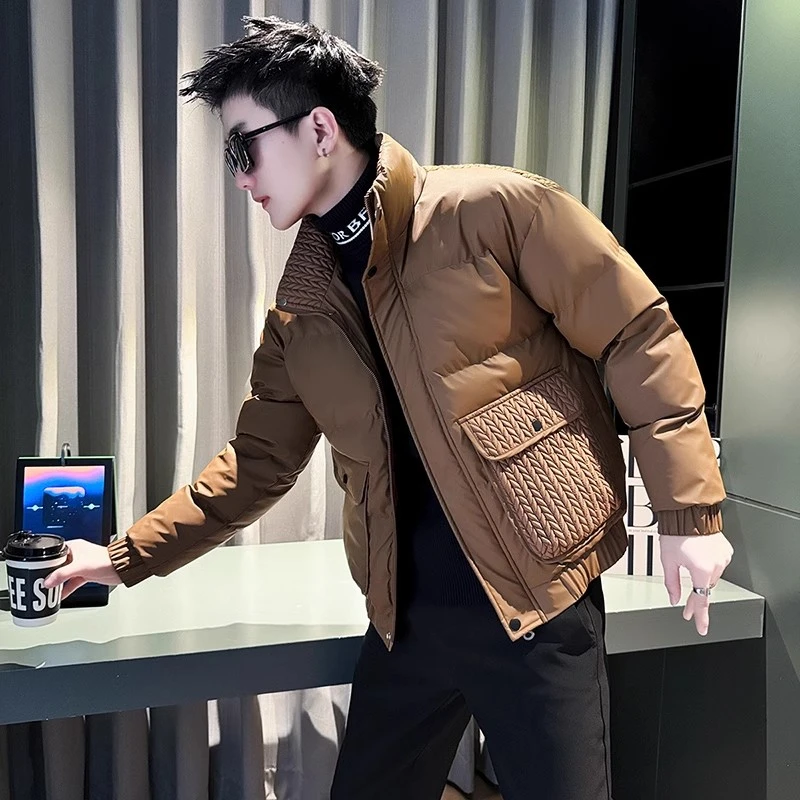 设计感立领厚绒棉服男冬季潮牌痞帅加厚棉衣2025新款男装短款袄子