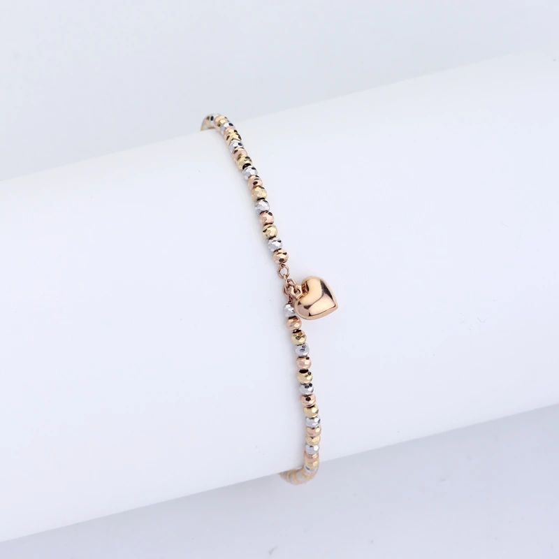 【三色蹦迪手链】18k金蹦迪爱心猫眼手链女气质时尚女款手饰