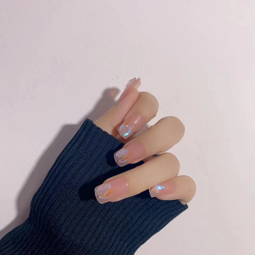 （短款）2024年新款穿戴甲温精灵显白指甲贴片可拆卸穿戴甲美甲贴片