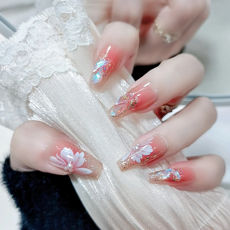 （长款）2024年新款穿戴甲果冻胶高级感小众显白美甲贴片可穿戴气质