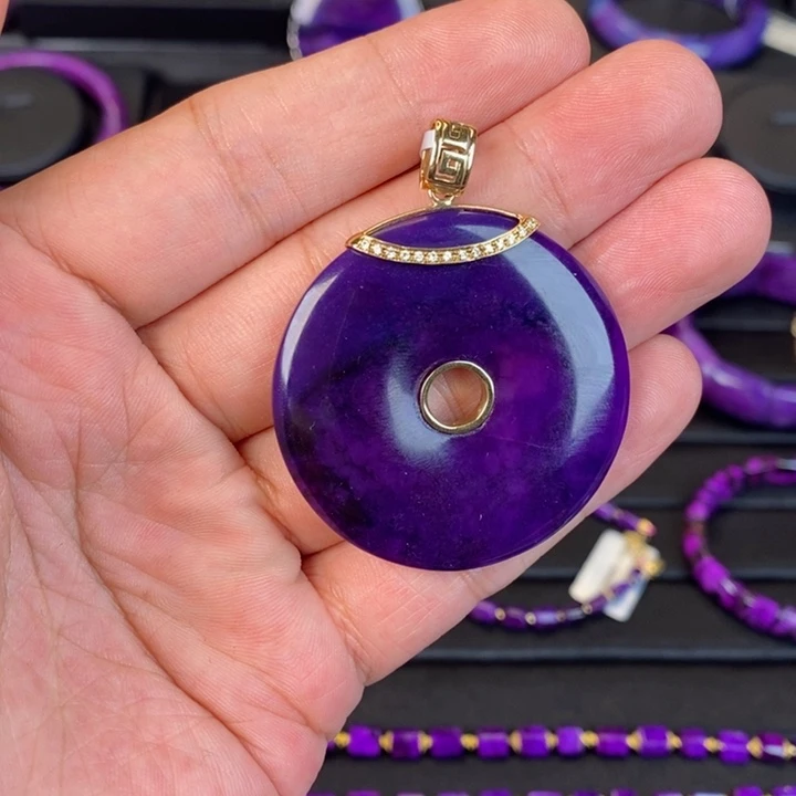 苏纪石（舒俱来）吊坠18K金镶嵌