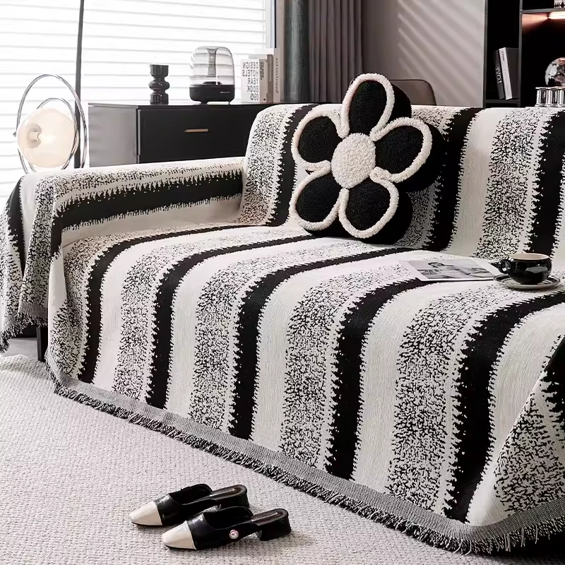 沙发盖巾防滑简约轻奢盖布加厚全盖高档毛绒欧式靠背巾