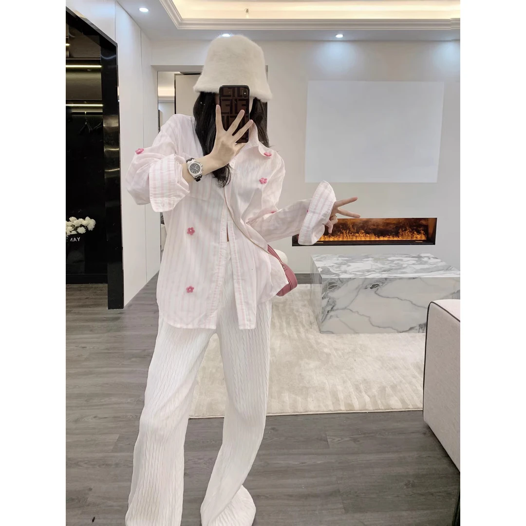 Leathercat衬衫秋季上衣女新款2022年法式设计感小众休闲通勤衬衣