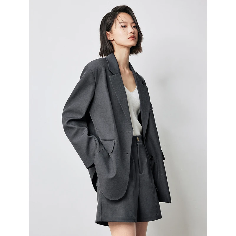 【双11好物】初语美拉德廓形西服2025秋季气质高级后开叉西装外套