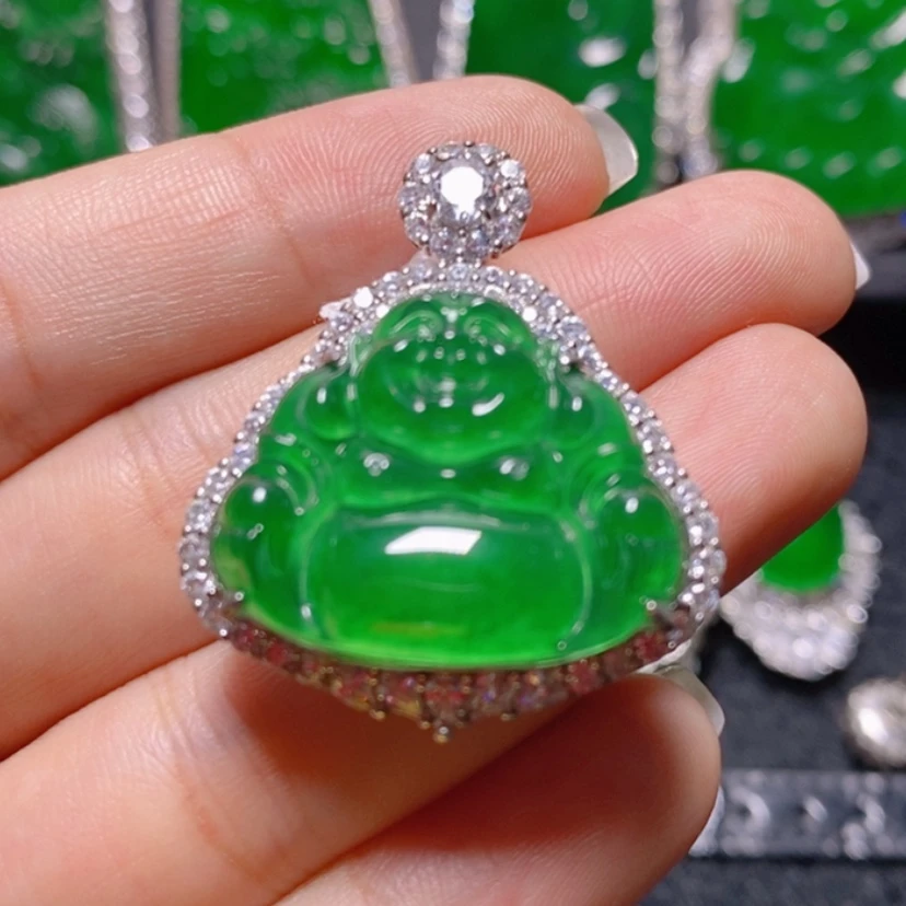 【闪购商品】翡翠挂件银S925镶嵌佛公