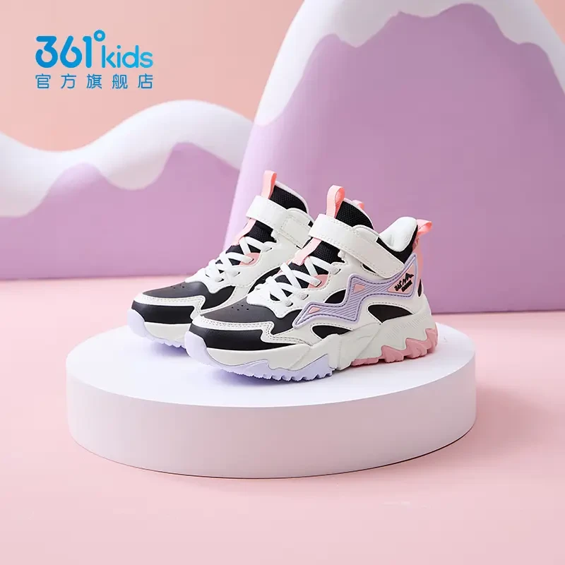 361°儿童休闲鞋秋冬皮面女童中小童户外男童鞋防滑耐磨保暖运动鞋