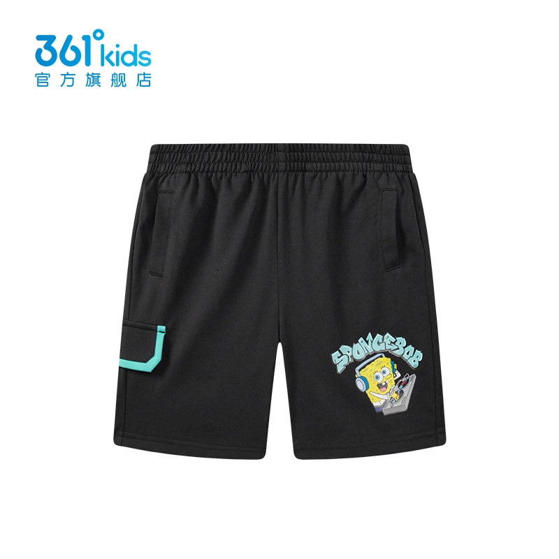 361°童装男童针织印花梭织五分裤中大童夏季新款时尚舒适透气中裤