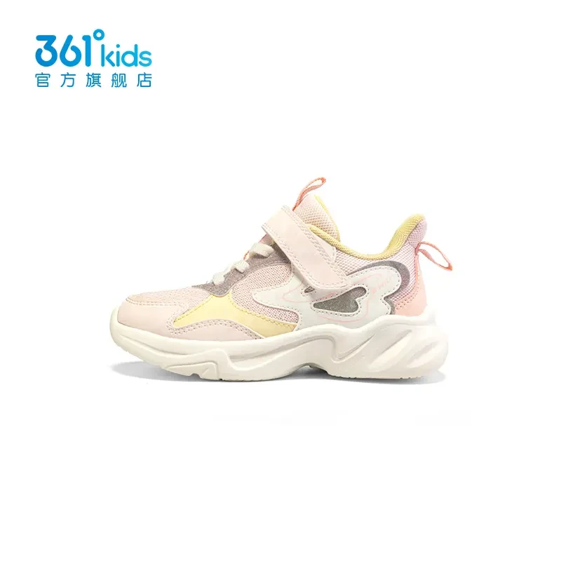 361°儿童女小童防滑软底魔甜美术贴网面时尚休闲鞋K82344816