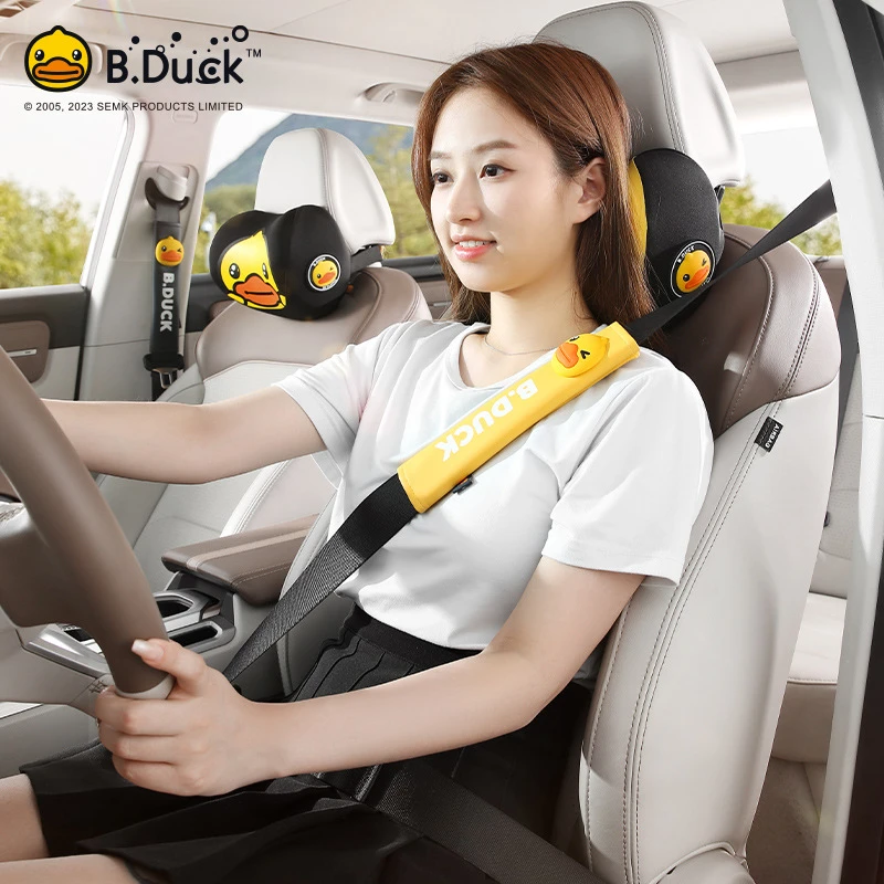 B.Duck小黄鸭汽车安全带护肩防勒脖防磨儿童车载保险带保护套装饰